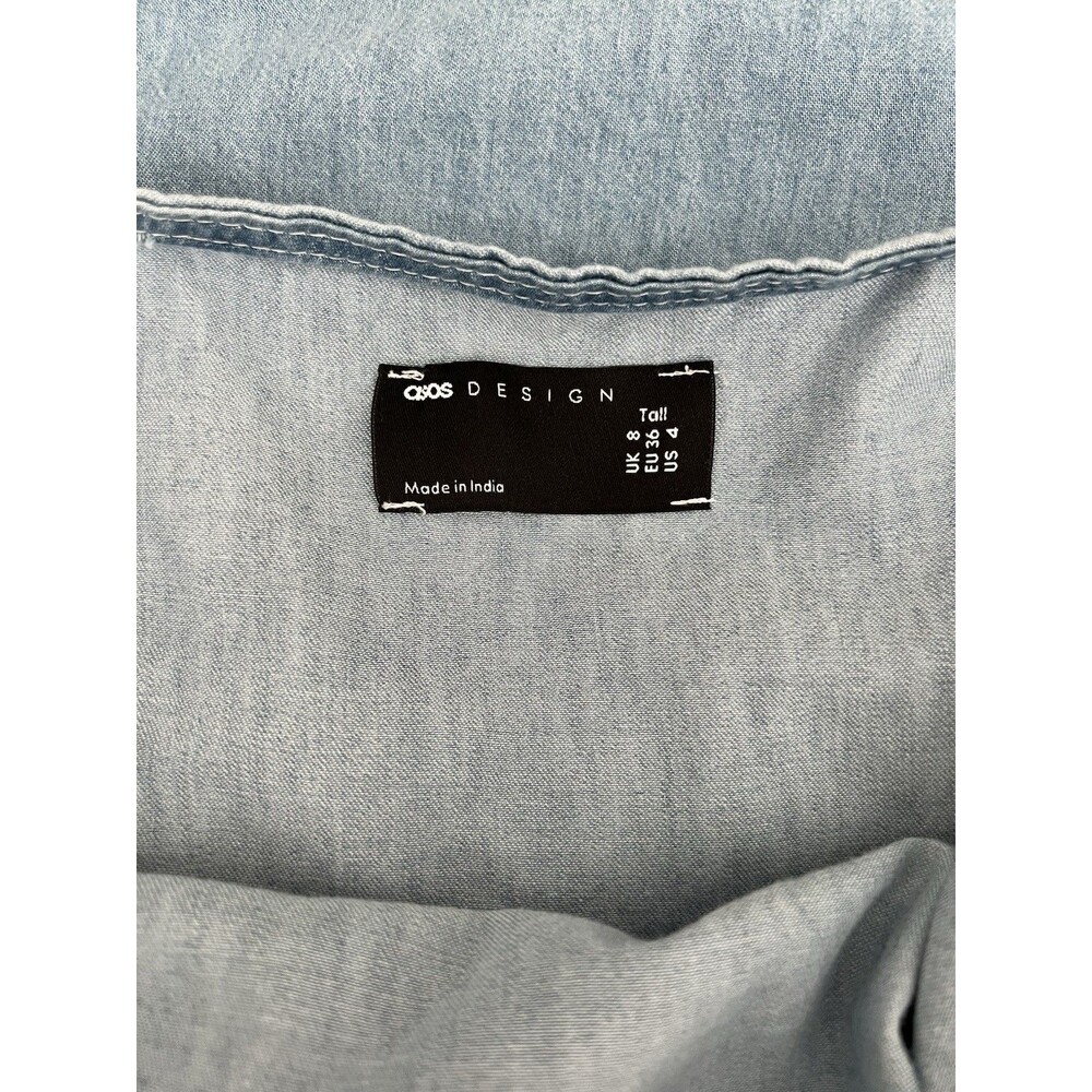 ASOS Soft Denim Babydoll Midi Dress Cotton Size 4 EUC - Picture 9 of 10